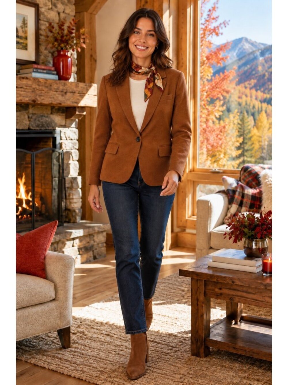 Indochino Womens Newbury 56 Wool Blazer With Floral Lining